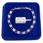 Bracelet Tennis 6mm Cube Pl. or Blanc 18k avec des Cristaux Swarovski B20