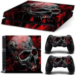 Autocollant Antid¿¿Rapant Autocollant En Vinyle Peau Couverture Plaques Adh¿¿Sives Autocollantes Pour Ps4 D'origine Uniquement (Pas Pour Ps4 Slim/Pro) Red Skull