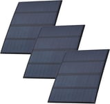 Lot de 3 mini panneaux solaires en polysilicium 5 V 1,5 W - Petit panneau solaire portable - Système cellulaire portable pour charger les batteries, les téléphones portables - Encapsulé