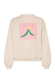 Bobo Choses Abstract Cat Smile Print Sweatshirt Kräm