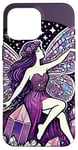 Coque pour iPhone 16 Pro Max Illustration de fée en cristal violet améthyste