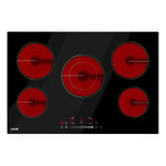 Baridi 77cm Built-In Ceramic Hob 5 Zone Black Glass 8200W DH175