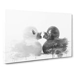 Rubber Ducks Opposites Attract V3 Canvas Print for Living Room Bedroom Home Office Décor, Wall Art Picture Ready to Hang, 30 x 20 Inch (76 x 50 cm)