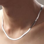 Silverhalsband 4MM ormkedja för män och kvinnor par i sterling silver smycken bladkedja