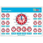 Signs 4 Learning know Your Time Clock A2 Poster, Heavy Duty, 420mm x 594mm