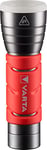 VARTA Lampe Torche LED incl. 3x piles AAA, Outdoor Sports F10, lumière avec deux modes d'éclairage, lampe de poche avec poignée caoutchoutée, très robuste, rouge