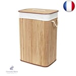 Compactor - Panier en Bambou avec sac à Linge Sale détachable en tissu, bac R