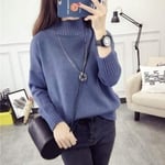 EIJFKNC women pullovers Winter women sweater ladies long sleeve knitted pullovers top femme pull tight shirts jumper,Blue,M