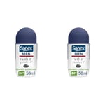 SANEX - Déodorant à Bille Men Natur Protect Respect & Control - Déodorant pour Homme à la Pierre d'Alun - Efficacité 24 h - 50 ml - (Lot de 2)