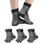 3 par neuropatistrumpor, lugnande strumpor för neuropati smärta, tendinit kompressionsstrumpor, plantar fasciit, neuropati - Svart - Black - .. Black - L XL