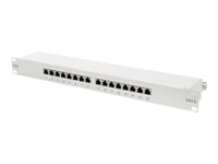 Digitus Professional Dn-91616S-B - Patch-Panel - Rackmontering - Cat 6 - Stp - Rj-45 X 16 - Svart, Ral 9005 - 1U - 19"