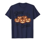 Shine With The Light of Jesus Christian Halloween Pumpkin V4 T-Shirt