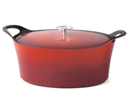 CUISINOX Cocotte en fonte Ovale Rouge 35 cm / 5,7 L.