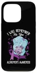 iPhone 13 Pro I Will Remember You Alzheimer's Awareness Purple Elephant Case