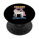 Unicorn rainbow - Unicorn dreams come true PopSockets Adhesive PopGrip