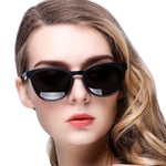 KANASTAL Lunettes de Soleil Femme Polarisées Mode Vintage Lunette de Soleil Noir Femme Retro Classique Lunettes 100% UV400 Protection