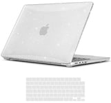 TECOOL Coque pour MacBook Pro 14 Pouces M4 M3 M2 M1 Pro/Max 2021-2024 (A3112 A3401 A3185 A2918 A2992 A2779 A2442), Coque Rigide en Plastique Fine et Protection Clavier (UE), Paillette Transparente