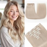 HotLulana Extension Clip Cheveux Naturel 120g 7pcs 50cm Invisible Extension Cheveux Naturel Rajout Cheveux Clip Naturel 20 Pouce Naturel Clip In Extension Human Hair 18K#