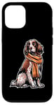 iPhone 12/12 Pro English Setter Dog Scarf Pumpkin Autumn Happy Thanksgiving Case