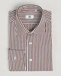 100Hands Striped Cut Away Cotton Shirt Brown