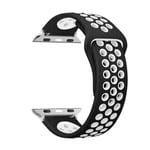 Sport loop rem För apple watch band Ultra 2 49mm 44mm 40mm 41mm 45mm 42mm 38mm Silikonarmband iwatch series 9-8-7 6 5 4 SE 05 black white 42 44 45 49 mm M-L