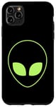 Coque pour iPhone 11 Pro Max Tête d'extraterrestre verte – drôle OVNI amateur d'alien style années 90 cosmique