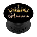 Aurora Name Crown Queen Princess Royal Design - Aurora PopSockets Swappable PopGrip