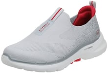 Skechers Men's Gowalk 6-Stretch Fit Slip-on Athletic Performance Walking Shoe, Grey/Red, 13 UK