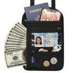 Neck Passport Wallet Monitoiminen RFID-suojaus Musta