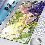 Grand tapis de souris de jeu Genshin Impact Ayaka Kamisato,sous-souris d'ordinateur,PC Gamer,polymère,ordinateur portable,clavier,tapis de bureau - Type A9-LockEdge700x300x3mm