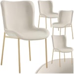 TecTake® Lot de 4 Chaises de Salle à Manger ergonomiques Design scandinave Confortable, Aspect Velours, Pieds en métal doré, Chaise Cosy pour Salon, Chambre, Chaise Coiffeuse, Chaise de Bureau