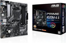 Prime A520M-A Ii/Csm Amd Am4 (3E Génération Ryzen) Carte Mère Commerciale Microatx (Mémoire Ecc, Prise En Charge M.2, Ethernet 1 Go, Dp/Hdmi 2.1/D-Sub, 4K @ 60 Hz, Usb 3.2 Gen1Type-A, Argbheader