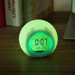 LED 7 Colors Change Alarm Clock Wake Up Light Clock Digital Display IS