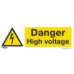 Sealey Warning Safety Sign - Danger High Voltage - Rigid Plastic SS48P1