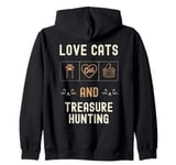 Cat Lover Cats And Treasure Hunting Metal-Detecting Kittens Zip Hoodie