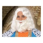 Wig with beard C/P. PELUCA REY MAGO BLANCO 39891 Wizard King White