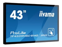 Iiyama Prolite Tf4339msc-B1ag - 43" Diagonal Klass (42.5" Visbar) Led-Bakgrundsbelyst Lcd-Skärm - Interaktiv Digital Skyltning - Med Pekskärm (Multitouch) - 1080P 1920 X 1080 - Mattsvart