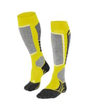 FALKE Men's SK2 Intermediate M KH Wool Warm Thick 1 Pair Skiing Socks, Yellow (Limelight 1086), 9.5-10.5