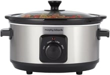 Morphy Richards 3.5L Stainless Steel Slow Cooker, 3 3.5 Litres, Brushed