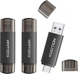 Cle USB C 64 Go USB 3.0 Clé USB 64go Lot de 3 Clef USB OTG 2 en 1,Pendrive Type C Mémoire 64 Gigas pour Android/Window/PC/MacBook,Téléphone Huawei/Xiaomi/Samsung,Stockage de Données Externe(Q1160)