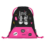 Baagl Sac de Gym pour Filles avec Poche, Sac à Chaussures imperméable pour Enfant, école et Jardin d'enfants Sac de Sport à Cordon pour garçon, Sac à Dos à Cordon (Espadrilles)