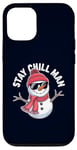 Coque pour iPhone 12/12 Pro Stay Chill, Man Cool Winter Snowman, Noël