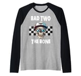 Bad To The Bone Birthday Halloween Skeleton Boy Toddler Raglan Baseball Tee