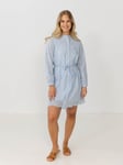 Selected Femme Tatiana Long Sleeve Short Embr Dress - Dame - Blå - 40