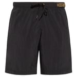 Moschino Mens Metal Logo Black Long Swim Shorts - Size 2XL