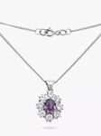 Milton & Humble Jewellery Pre-Loved 14ct White Gold Pink Sapphire & Diamond Pendant Necklace