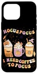 iPhone 16 Pro Max Halloween Groovy Hocus Pocus I Need Coffee To Focus Case