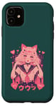 Coque pour iPhone 11 Anime Cat Girl Manga Hearts Kawaii Cute Holiday Valentines