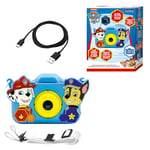 Lexibook DJ078PA Chase, Marshall, Paw Patrol, 4-in-1 camera for children with protection, video, MP3 and game functions, 15 frames to personalise your photos, 8 GB memory card included