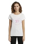 TOM TAILOR Denim Women's Jersey T-shirt made from organic cotton 1016431, 10332 - Off White, XS